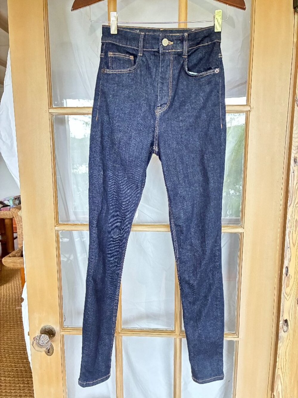 Zara Dark Blue jeans size 4 high waist skinny legs like NEW